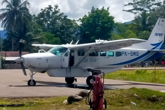 Kondisi terkini pesawat pascapenembakan oleh KKB. Dok: Polda Papua