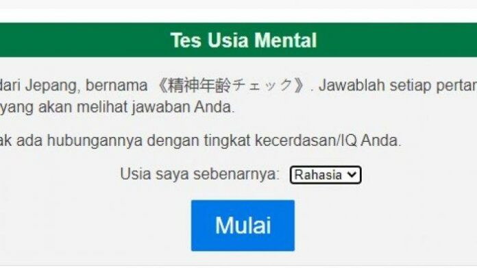 Apa Itu Mental Age Test, Link Tes Usis Mental, Mental Age Test, Mental Age Test Viral, Viral Tik Tok, Viral Tes Usia Mental