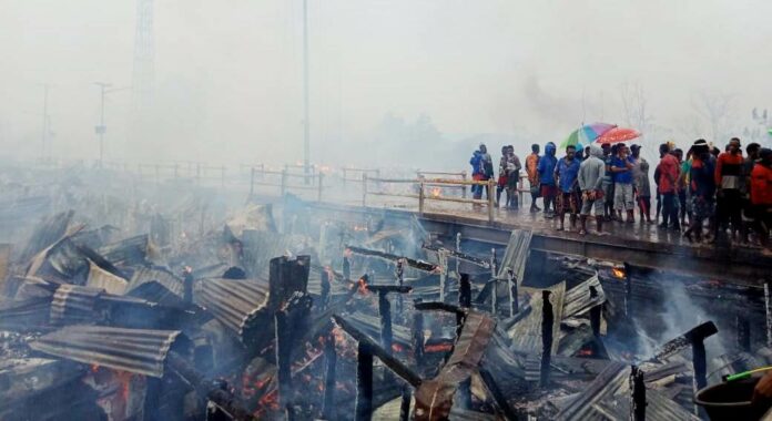 Kebakaran Pasar Dolog Polisi Kebakaran Pasar Dolog Asmat