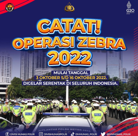 Operasi Zebra 2022, Operasi Zebra, Hari Ini, Jadwal, Razia Polisi, Polisi, Jadwal Razia Polisi