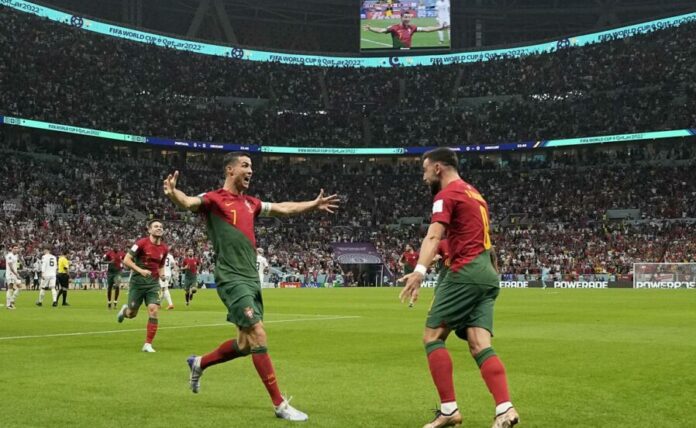 Portugal-di-piala-dunia-2022-Qatar Portugal, Babak Sistem Gugur, Babak 16 Besar, Uruguay. Stadion Lusail Grup H, Grup G, Brasil, Piala Dunia 2022, Piala Dunia, Qatar, Peringkat FIFA