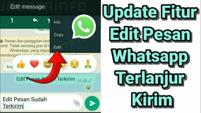 WhatsApp, Fitur Whatsapp, Edit Pesan, Fitur Edit Pesan WA, WABetainfo, Uji Coba Fitur Baru, Bagaimana cara Edit Pesan WA