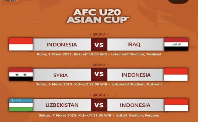 Jadwal Timnas Indonesia di Piala Asia U-20 Uzbekistan