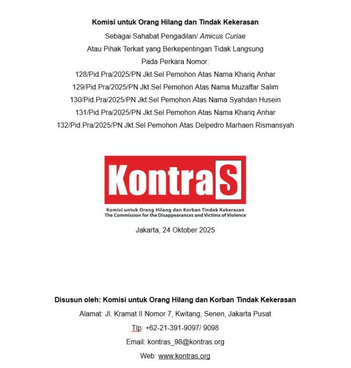 teror aktivis KontraS, koalisi masyarakat sipil, pembela HAM Indonesia, teror terhadap aktivis HAM, KontraS Indonesia, perlindungan aktivis HAM, penegakan HAM di Indonesia