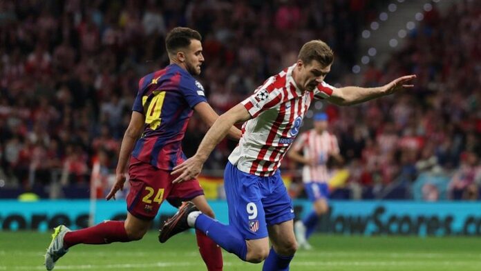 Eric Garcia menjatuhkan Alexander Sorloth Barcelona kartu merah, Pau Cubarsi kartu merah, Barcelona vs Atletico, Liga Champions 2026, Blaugrana kalah, berita Barcelona terbaru, kartu merah Barcelona, hasil Barcelona hari ini